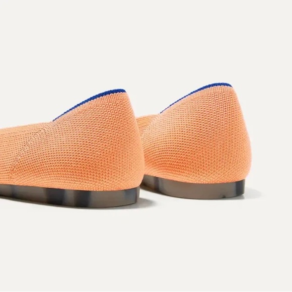 Rothy's Women's Classic Flats Slip-On Shoes "The Point" Tangerine - Picture 3 of 5